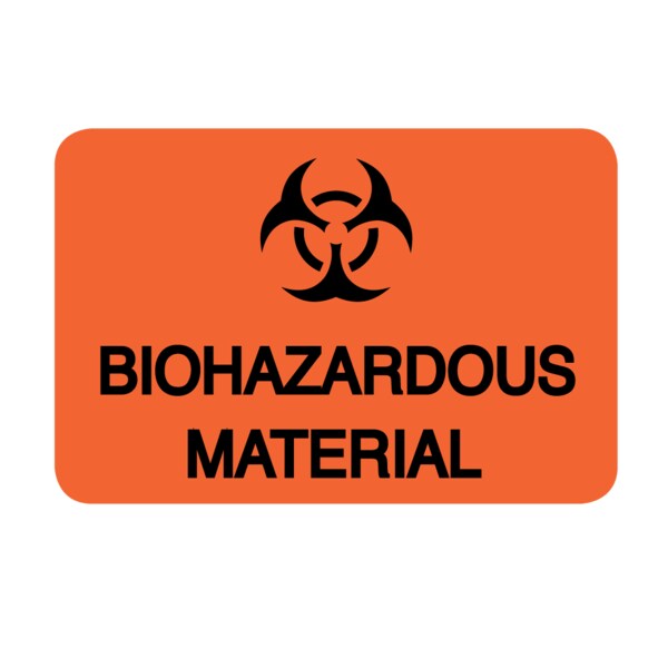Label, Biohazardous Material 2" x 3"